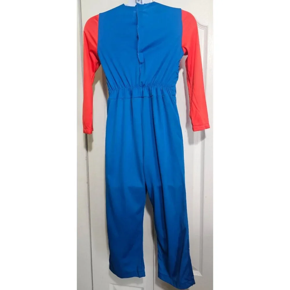Super Mario Costume Boys 7-8 Jumpsuit Hat Mustache Gloves Halloween Nintendo Boy
